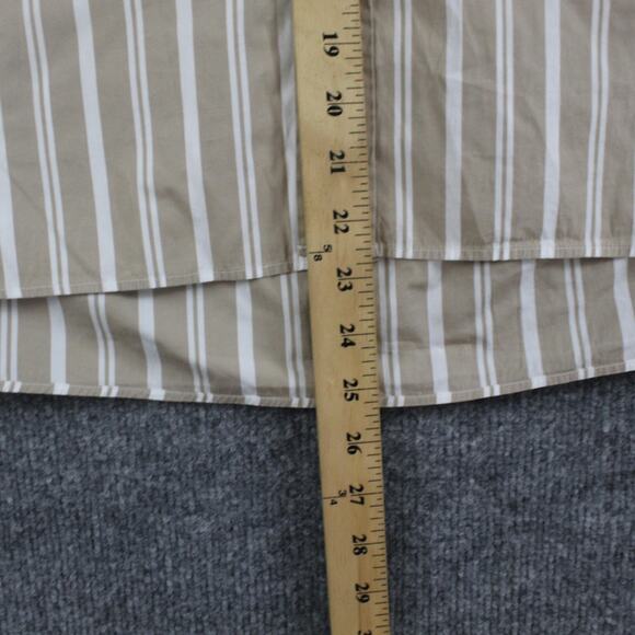 Frank Eileen Shirt Women Large Silvio Untuckable Button Up Striped Quiet Luxury - Picture 7 of 9